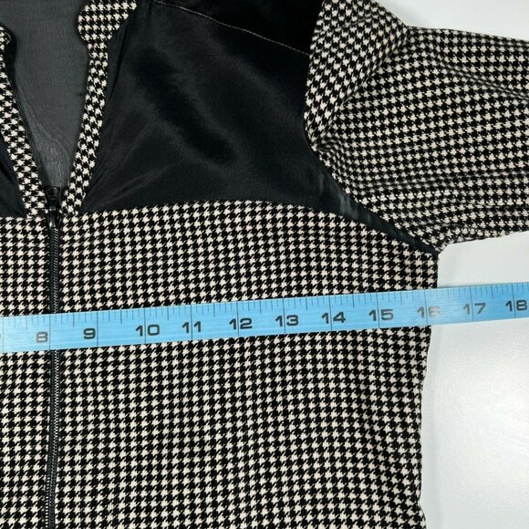 Jonathan Simkhai Houndstooth Corduroy Mini Dress Zipper Mesh Panels Black XS - Picture 5 of 16